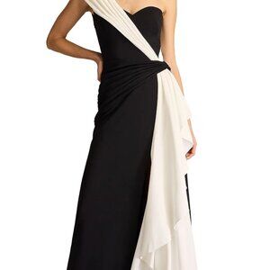 Lune waterfall sash gown from Tadashi, Sized medium, brand new with tags
